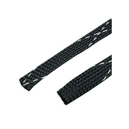 Panduit Braided Cable Sleeve, 3/4 in Inside Dia., 1-1/4 in Max Bundle Dia., 500 ft, Black SE75PFR-DR0
